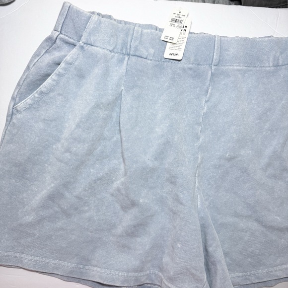 Aerie New Heights Trouser Fleece Short - Cloud Wash Blue XL Lounge Pleats Casual - Picture 4 of 11